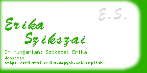 erika szikszai business card